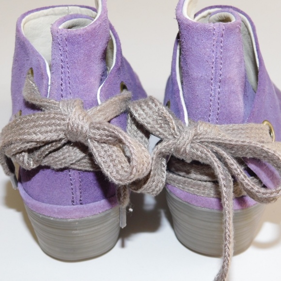 FLY LONDON purple suede wedge Yame peep toe sandals 38 us 8 - Picture 7 of 8